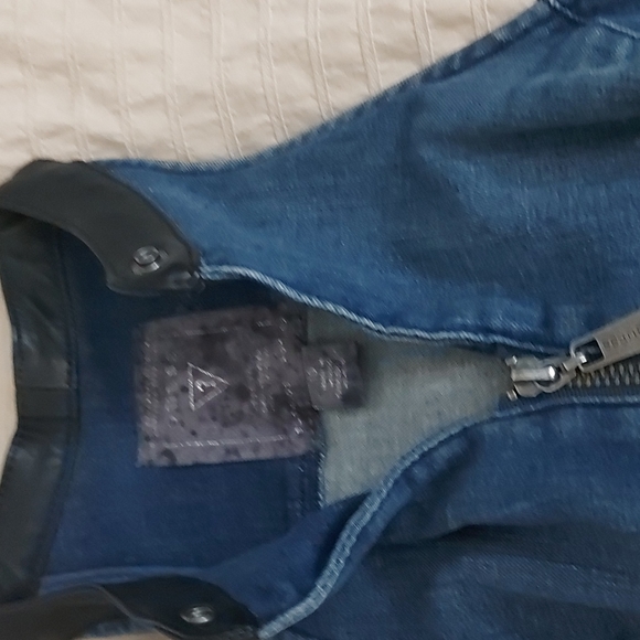 GUESS  Distressed Denim Jumpsuit/ Bodycon/ Sexy/ Sz 10/ NWOT - Picture 6 of 11